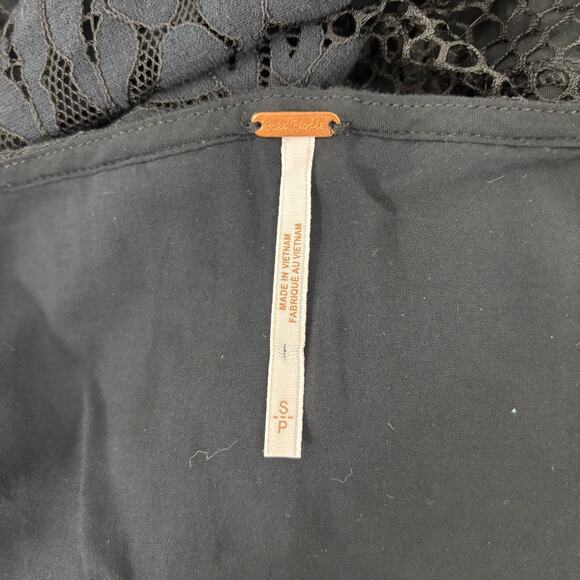 Free People “Be Your Baby” Black Lace Gothic Mini Dress Small - Picture 3 of 7